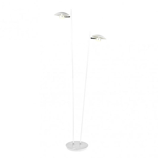 Pie de salón Ciudad del Cabo de Abrila, lámpara LED de 2L en blanco y plata con 12W, diseño moderno de metal para iluminación interior y decoración doméstica, modelo 153642074.