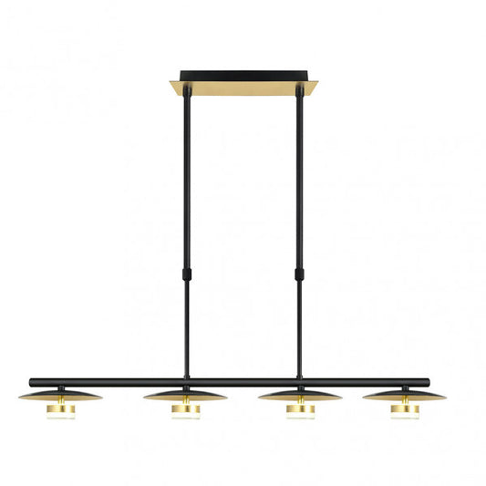 Lámpara Ciudad del Cabo 4L en negro y oro, diseño moderno industrial de Abrila con iluminación LED de 24W, ideal para decoración interior doméstica, modelo 153654016