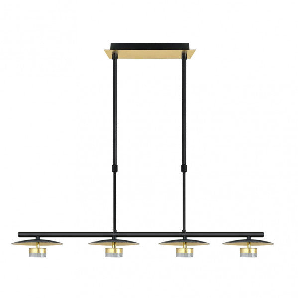 Lámpara Ciudad del Cabo 4 luces negro y oro 24W LED moderna estilo industrial de Abrila para decoración interior doméstica, modelo 153654016