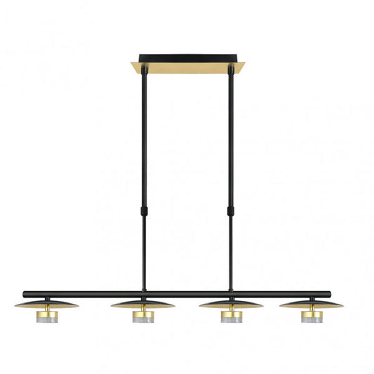 Lámpara Ciudad del Cabo 4 luces negro y oro 24W LED moderna estilo industrial de Abrila para decoración interior doméstica, modelo 153654016