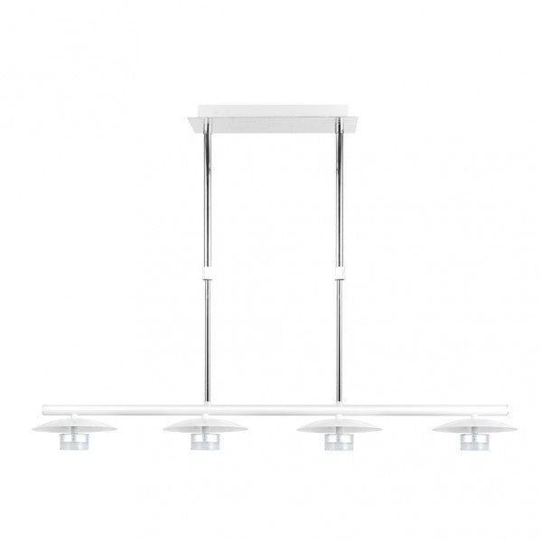 Lámpara Ciudad del Cabo de 4 luces y 24W en acabado blanco y plata, diseño moderno estilo industrial de Abrila para iluminación LED interior y decoración doméstica (modelo 153654074).