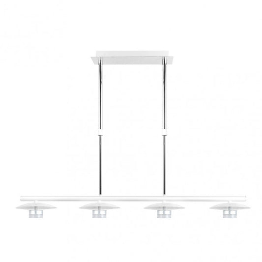 Lámpara Ciudad del Cabo de 4 luces y 24W en acabado blanco y plata, diseño moderno estilo industrial de Abrila para iluminación LED interior y decoración doméstica (modelo 153654074).
