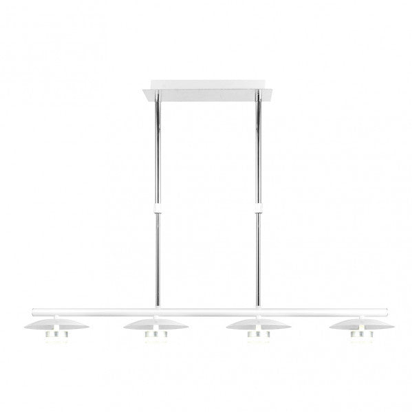 Lámpara Ciudad del Cabo 4L 24W en blanco y plata de Abrila, diseño moderno estilo industrial con iluminación LED para decoración interior doméstica, referencia 153654074