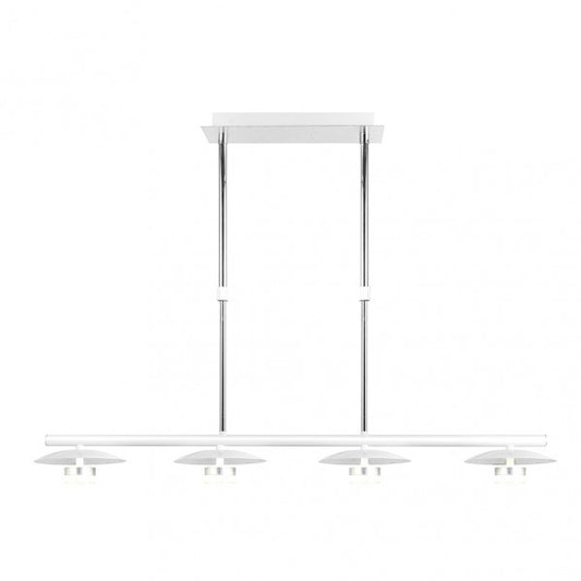 Lámpara Ciudad del Cabo 4L 24W en blanco y plata de Abrila, diseño moderno estilo industrial con iluminación LED para decoración interior doméstica, referencia 153654074
