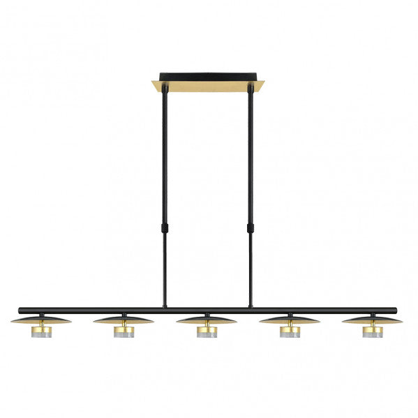 Lámpara moderna Ciudad del Cabo 5L de Abrila en negro y oro, 30W con LED integrada, diseño de metal para iluminación interior y decoración doméstica, referencia 153655016