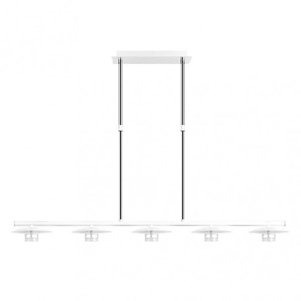 Lámpara Ciudad del Cabo 5L en blanco y plata de Abrila, diseño moderno de iluminación LED interior con 5 luces, ideal para decoración doméstica en metal, modelo 153655074.