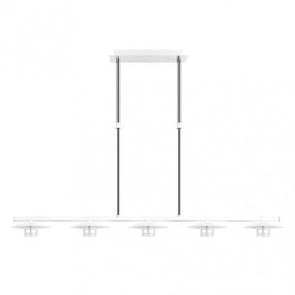 Lámpara Ciudad del Cabo 5L en blanco y plata de Abrila, diseño moderno de iluminación LED interior con 5 luces, ideal para decoración doméstica en metal, modelo 153655074.