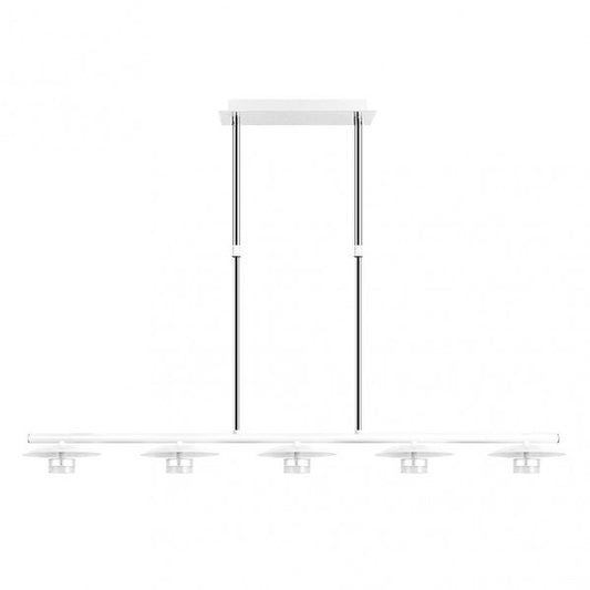 Lámpara Ciudad del Cabo 5L en blanco y plata de Abrila, diseño moderno de iluminación LED interior con 5 luces, ideal para decoración doméstica en metal, modelo 153655074.