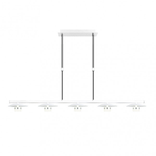Lámpara Ciudad del Cabo 5L en blanco y plata de Abrila, diseño moderno de iluminación LED interior con 5 luces, ideal para decoración doméstica en metal, modelo 153655074.