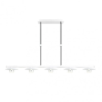 Lámpara Ciudad del Cabo 5L en blanco y plata de Abrila, diseño moderno de iluminación LED interior con 5 luces, ideal para decoración doméstica en metal, modelo 153655074.
