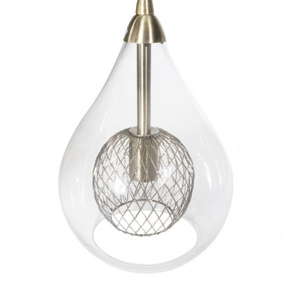 Lámpara Lhasa moderna de Abrila en cuero y metal cristal, diseño 3xG9 de 30x30 cm para iluminación de salón interior y decoración doméstica, modelo 154083014.