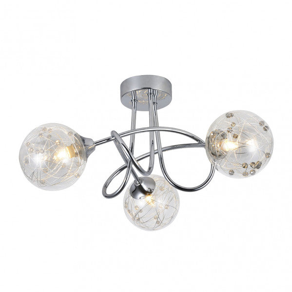 Lámpara Rio de Janeiro moderna de Abrila en cromo con 3xG9, cristal y metal, dimensiones 21x37x37 cm, ideal para decoración interior en dormitorio o salón doméstico (modelo 154153020).