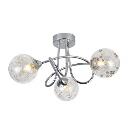 Lámpara Rio de Janeiro moderna de Abrila en cromo con 3xG9, cristal y metal, dimensiones 21x37x37 cm, ideal para decoración interior en dormitorio o salón doméstico (modelo 154153020).