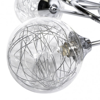 Lámpara colgante Rio de Janeiro de Abrila en cromo con cristal, diseño moderno 3xG9 de 21x37x37 cm, ideal para decoración interior en dormitorio o salón doméstico, referencia 154153020