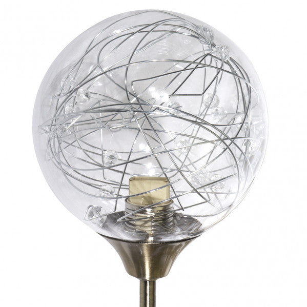 Lámpara de sobremesa Rio de Janeiro con base de cuero y cristal, diseño moderno Abrila con 2xG9, iluminación difusa para decoración interior doméstica, estructura metálica AI2, referencia 154172014