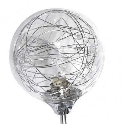 Lámpara de sobremesa Rio de Janeiro de Abrila en acabado cromo brillante, con 2 bombillas G9 para iluminación interior difusa y moderna. Diseño de metal y cristal inspirado en la ciudad, ideal para decoración doméstica contemporánea (modelo 154172020).