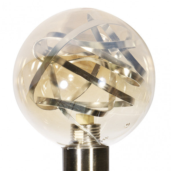 Lámpara de sobremesa Varanasi de Abrila con acabado en cuero y metal cristal, modelo 2xG9 de 46x27x13 cm, iluminación difusa moderna para decoración interior doméstica.