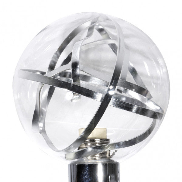 Lámpara sobremesa Varanasi de Abrila en cromo con cristal, 2xG9, 46x27x13cm, diseño moderno para decoración interior doméstica