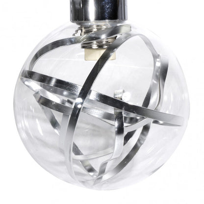 Plafon Varanasi moderno de Abrila en acabado cromo, con 4 bombillas G9 para iluminación doméstica, diseño en metal y cristal de 20x32x40 cm con luz difusa para decoración interior (código 154484020)