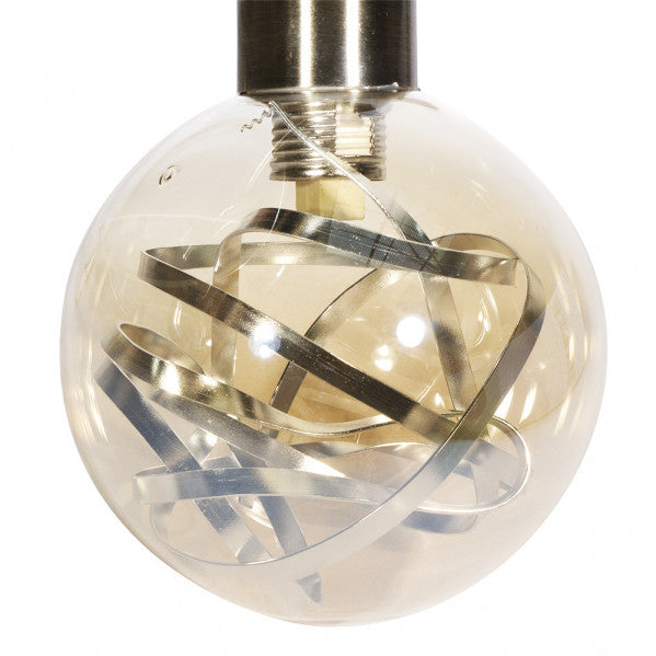 Plafon Varanasi de Abrila con acabado en cuero, 6xG9, dimensiones 21x65x30 cm, diseño moderno de iluminación LED para interior, lámpara de techo en metal y cristal con estilo original para decoración doméstica.