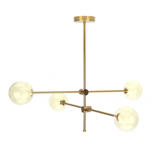 Lámpara Jerusalén de bronce con 4xG9, diseño contemporáneo de cristal y metal por Abrila, dimensiones 63x82x82 cm, iluminación cálida para decoración interior doméstica moderna