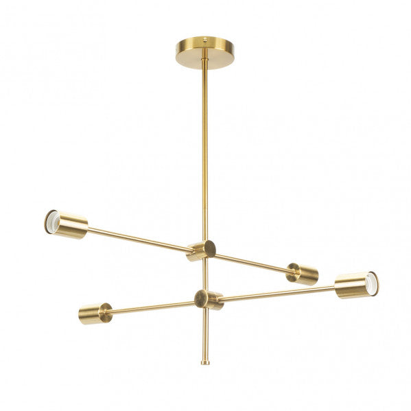 Lámpara colgante Jerusalén de bronce con 4 casquillos E27, diseño vintage moderno de Abrila para decoración interior doméstica en metal, referencia 154654112