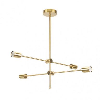 Lámpara colgante Jerusalén de bronce con 4 casquillos E27, diseño vintage moderno de Abrila para decoración interior doméstica en metal, referencia 154654112