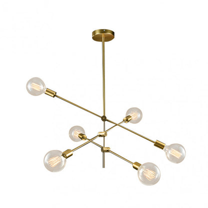 Lámpara Jerusalén de bronce vintage Abrila, modelo 6xE27 con dimensiones 73x81x81 cm, diseño moderno en metal para iluminación interior doméstica y decoración de interiores.