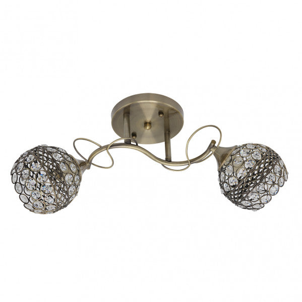 Lámpara Lalibela moderna de Abrila con estructura de metal y cuero, 2xE14, cristal decorativo, estilo neoclásico vintage, dimensiones 22x51x14.5 cm, ideal para decoración interior doméstica, referencia 154952014.