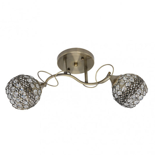 Lámpara Lalibela moderna de Abrila con estructura de metal y cuero, 2xE14, cristal decorativo, estilo neoclásico vintage, dimensiones 22x51x14.5 cm, ideal para decoración interior doméstica, referencia 154952014.