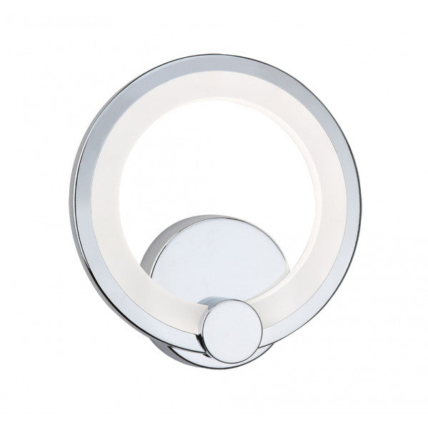 Aplique LED Sydney de 10W en acabado cromo por Abrila, modelo 155961020, con luz blanca natural de 4000K para iluminación interior doméstica moderna. Diseño en metal y policarbonato, ideal para aplique de pared en estilo contemporáneo.