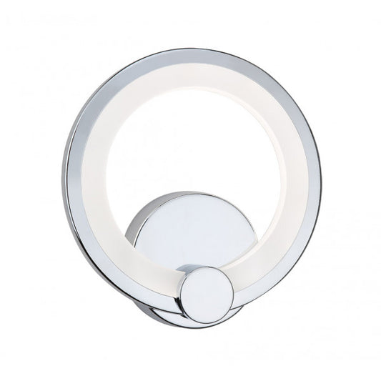 Aplique LED Sydney de 10W en acabado cromo por Abrila, modelo 155961020, con luz blanca natural de 4000K para iluminación interior doméstica moderna. Diseño en metal y policarbonato, ideal para aplique de pared en estilo contemporáneo.