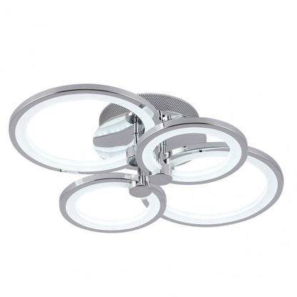 Plafon LED Sydney Cromo 76W regulable de Abrila, con mando a distancia para iluminación interior moderna y ahorro de energía, diseño elegante en acabado cromo para decoración del hogar, modelo 155984020.