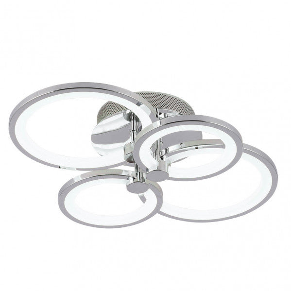 Plafon LED Sydney Cromo 76W regulable de Abrila, modelo 155984020, con mando a distancia para iluminación interior moderna y ahorro de energía en decoración del hogar