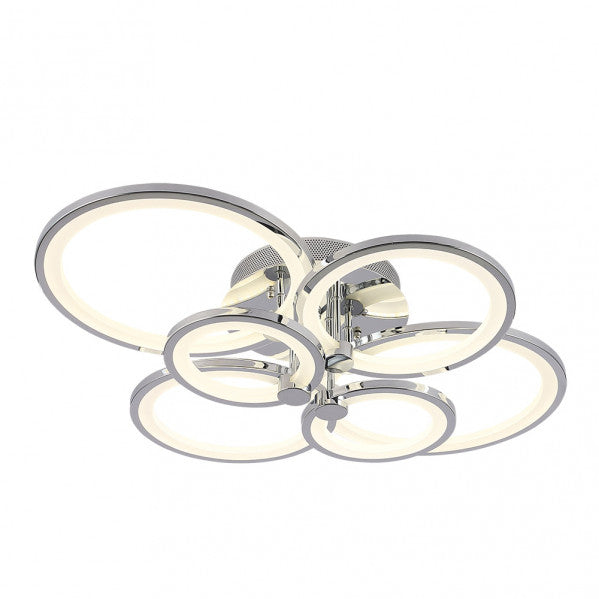 Plafon LED Sydney Cromo 134W regulable de Abrila, lámpara moderna de iluminación interior con tecnología LED de bajo consumo y acabado en cromo brillante para decoración del hogar.