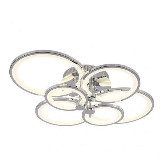 Plafon LED Sydney Cromo 134W regulable de Abrila, lámpara moderna de iluminación interior con tecnología LED de bajo consumo y acabado en cromo brillante para decoración del hogar.