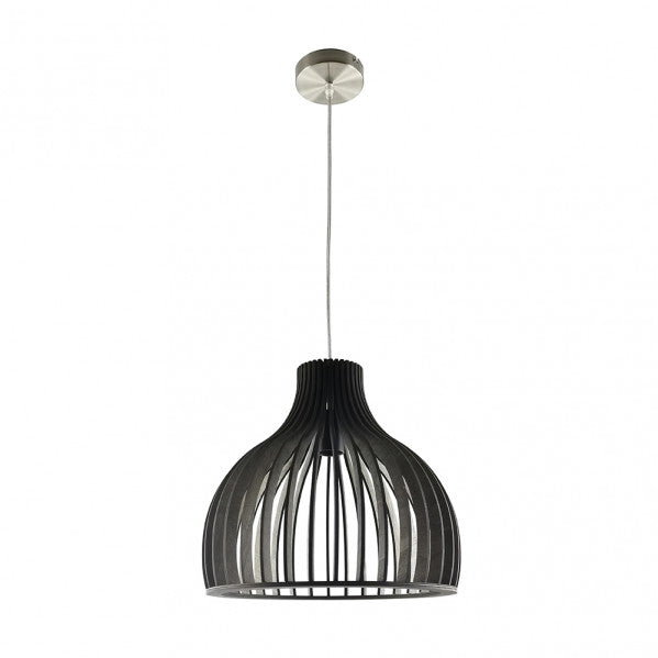 Colgante de iluminación rústica en madera caoba natural, modelo Abrila 156293502, con portalámparas E27, diseño vintage de 35x35 cm en tono café para decoración interior doméstica.