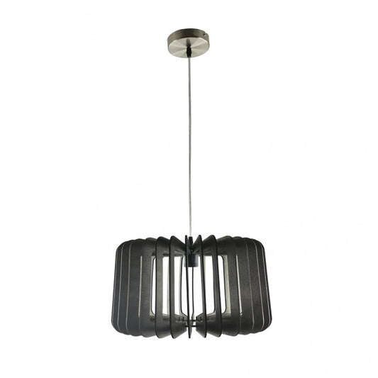 Colgante Abrila de madera ebano café en estilo minimalista, lámpara colgante de 40x40 cm con casquillo E27 para iluminación doméstica rústica vintage, decoración interior natural (ref. 156494002).