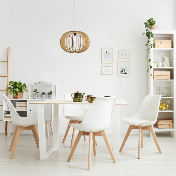 Colgante Olmo de madera natural 45x45 cm Abrila, lámpara colgante E27 minimalista en estilo vintage rústico para decoración interior de hogar mediterráneo, referencia 156594515 ai2.