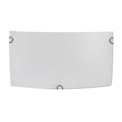 Aplique rectangular Ayla en blanco de Abrila, modelo moderno de metal y cristal con luz difusa, dimensiones 25x12.5x7 cm, ideal para decoración interior doméstica, referencia 158361001