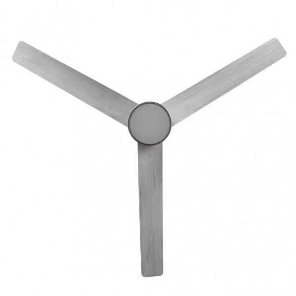 Ventilador de techo DC Teo de 24W en níquel gris de Abrila, con motor DC eficiente, control remoto incluido, iluminación LED integrada y diseño en metal y metacrilato para interiores domésticos, modelo 158491380.