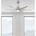 Ventilador de techo DC Otto en níquel plateado de 24W y 167cm de Abrila, con control remoto, LED integrado y función verano-invierno para interior doméstico, modelo 158691663 en metal ABS