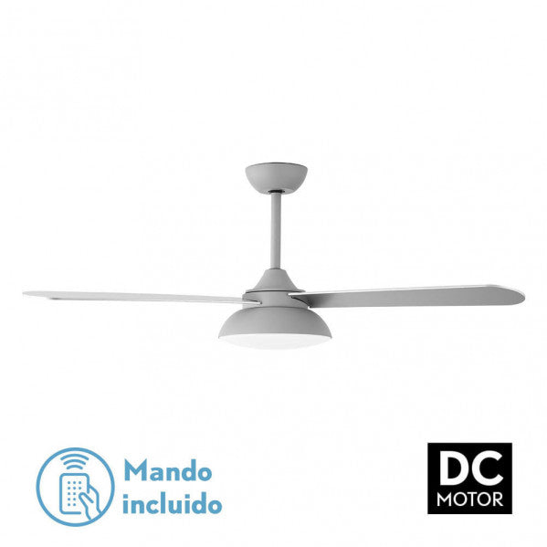 Ventilador de techo UMI DC 24W gris de 132 cm con aspas reversibles para verano e invierno, motor DC silencioso, luz LED integrada regulable, ideal para interiores domésticos de Abrila.