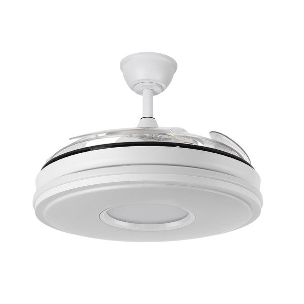 Alt para imagen:

Ventilador de techo Dani Blanco 107cm Abrila 165391401 con aspas retráctiles, luz LED regulable y mando a distancia. Eficiente y ecológico gracias a su motor DC. Ideal para uso doméstico interior.