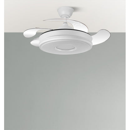 Texto para la etiqueta alt IMG:

Ventilador de techo Dani Blanco de Abrila, modelo 165399001, con commanded aspas retráctiles, eficiencia energética, led integrado y motor DC, ideal para la iluminación y ventilación en tu hogar moderno, Blanco