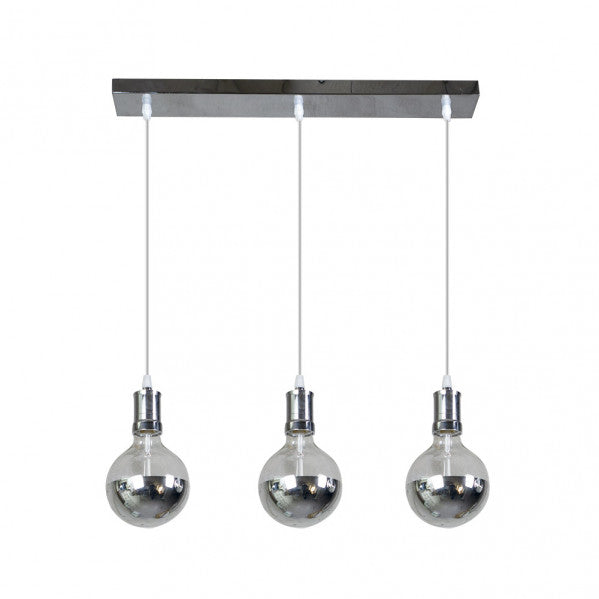 Lámpara colgante Gala 3xE27 en acabado cromo de Abrila (167293020), diseño moderno y vintage para iluminación LED interior y decoración doméstica.