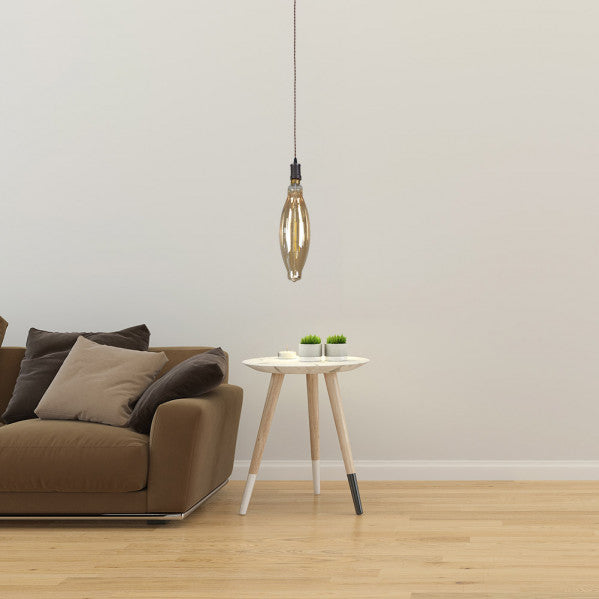 Colgante Lilia marrón/ámbar de Abrila, lámpara colgante industrial moderna de metal y cristal con 1xE27 para iluminación interior LED, estilo vintage decorativo doméstico AI2 (167391002)