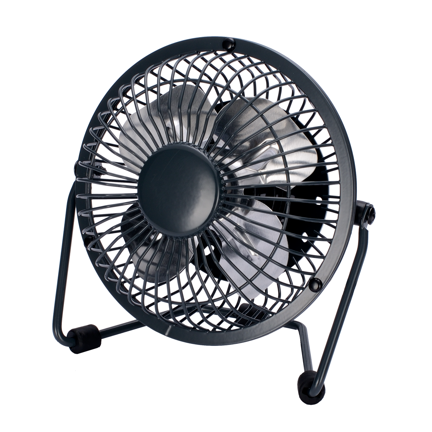 Mini ventilador Bulerías negro USB de Abrila modelo 170771009, ventilador portátil recargable con base de metal y policarbonato para uso doméstico e interior, enfriamiento eficiente en oficinas o hogar.