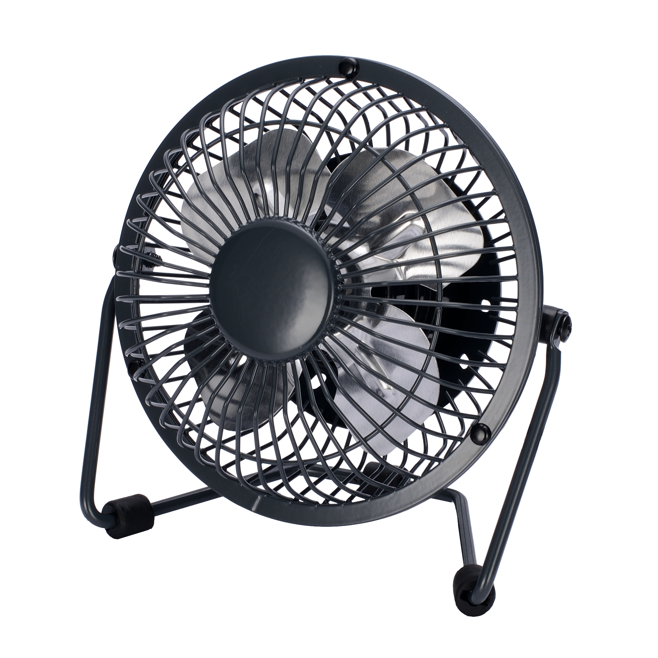 Mini ventilador Bulerías negro USB de Abrila modelo 170771009, ventilador portátil recargable con base de metal y policarbonato para uso doméstico e interior, enfriamiento eficiente en oficinas o hogar.