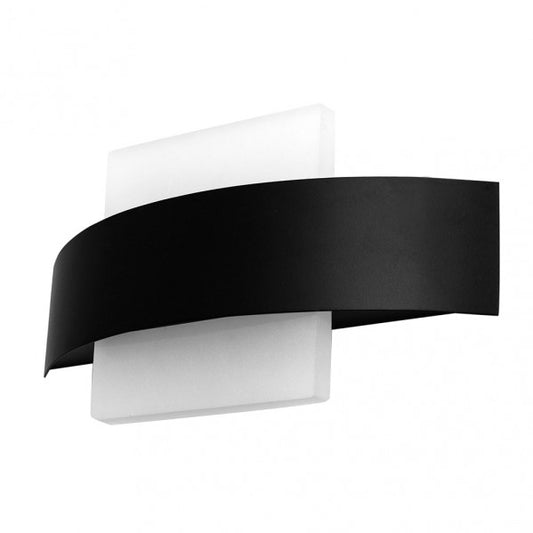 Aplique de pared cuadrado LED 8W negro Abrila modelo 171162209, diseño moderno para iluminación interior doméstica, estilo ARCO minimalista en acabado negro con luz blanca natural, ideal para decoración de paredes en entornos residenciales.